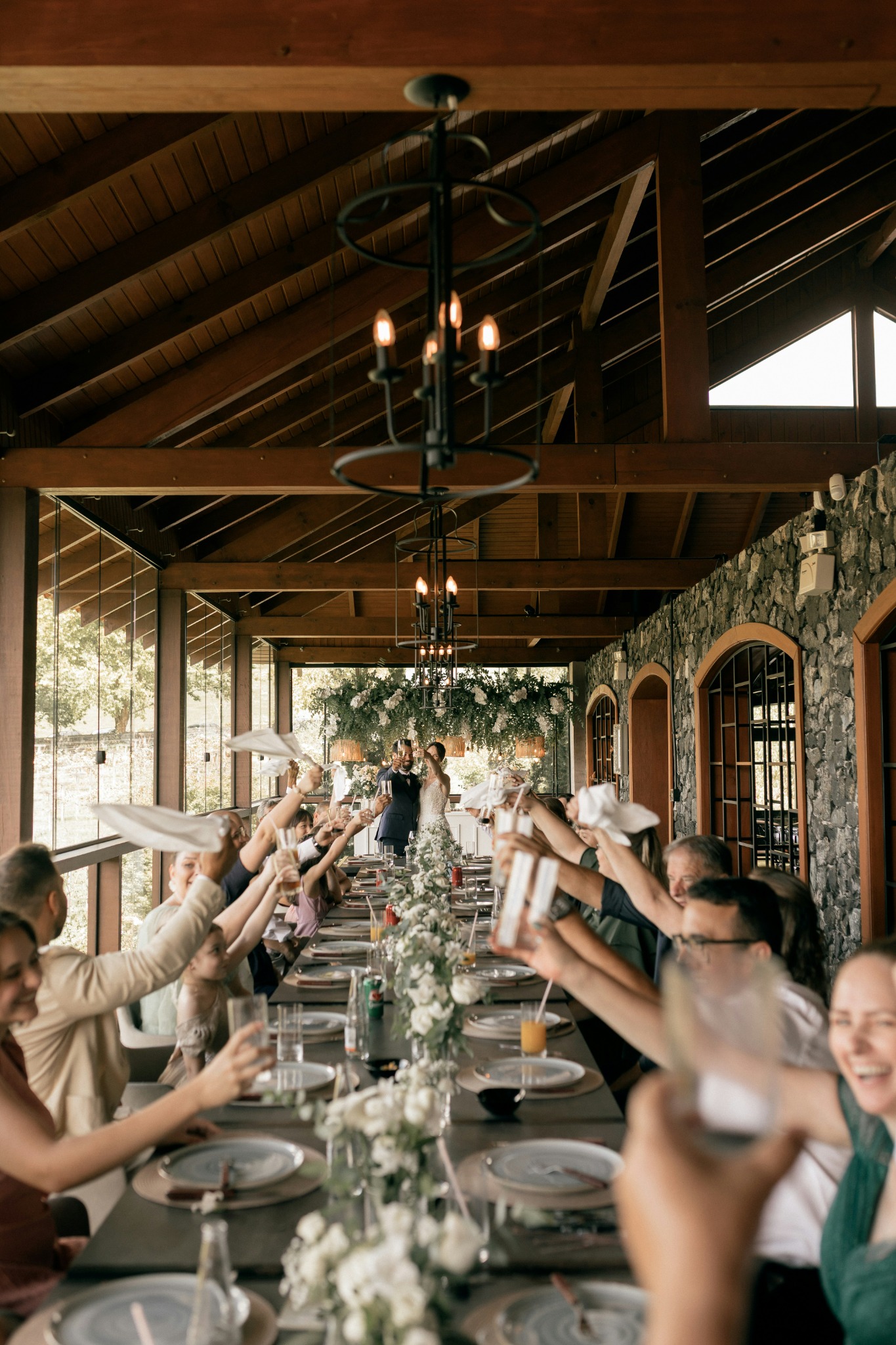 Guests celebrating at an elegant catered event